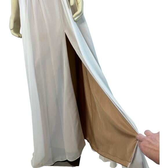 TERANI COUTURE PROM 1611P1018 White & Nude size 6 - Picture 6 of 16